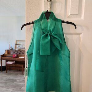 Elegant Green Sleeveless Top